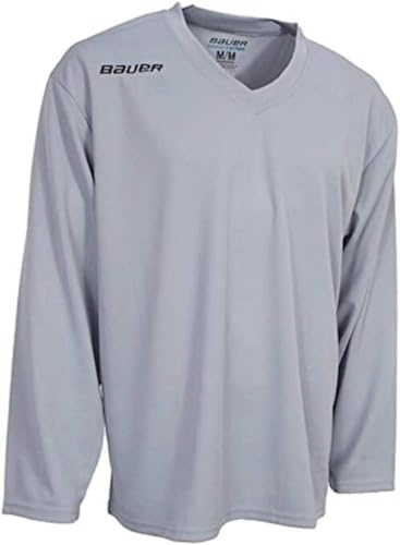 Bauer Flex Series - Maglia da allenamento per hockey su ghiaccio, colore: Argento, Argento