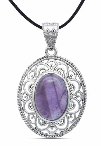 mantraroma Kettenanhänger 925 Silber MIUNI mit Edelstein