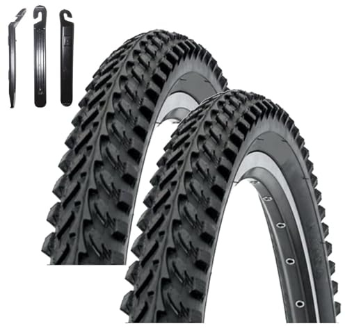 2 x Kenda 24 tum MTB K-898 cykeldäck i svart 50–507 (24 x 1,95) inkl. maxxi4you däcklyftare