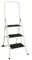 FACILITYS - Escabeau 3 Marches, Pliable en Acier Solide et Stable - Marche Pied Pliable, Charge 150 kg - Plateforme de Travail, Antidérapante et Confortable 38,5 x 26 cm - 3ème Hauteur à 70 cm