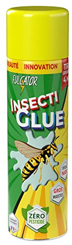 FULGATOR - INSECTIGLUE | Sans Pesticide | - Destruction de Nids de Guêpes et Frelons par Engluage instantané. Tir Puissant 4M. USAGE EXTERIEUR UNIQUEMENT - 500mL Aérosol