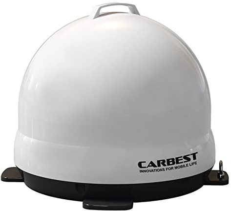 Carbest Antenne satellite portable Snipe pour téléphone portable, LNB unique, protection antivol – camping, caravane, camping-car