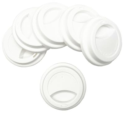 NanTun Silicone Drinking Lid Spill-Proof Cup Lids Reusable Coffee Mug Lids Coffee Cup Covers - White 6pcs