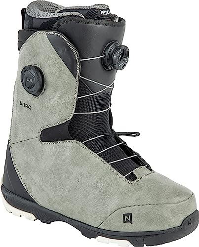 Nitro Men's Club BOA Dual All Mountain Freeride Freestyle Quick Lacing System Boot Snowboard Boot Grey-Black, MP 27.5 // EU 42 // US 9.5