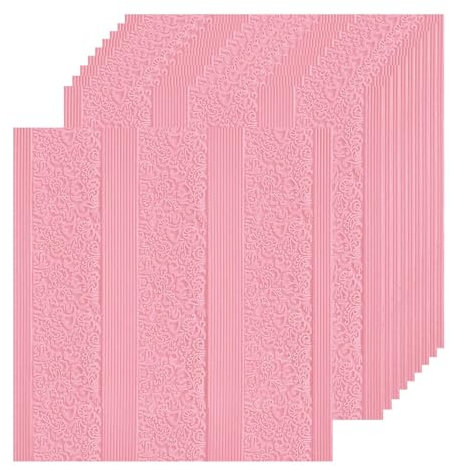 HAILM 3D-Wandpaneele Brick Effect, wasserdichte XPE-Schaumverkleidung, Selbstklebende Wandfliesen, für Wohnzimmer, Küche, Badezimmer, Balkon, Schlafzimmer, 10Er-Pack,Rosa