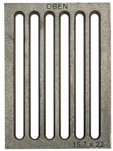 ScarMaxx - Kaminrost Gusseisen 16x22 cm - Ascherost für Kaminofen - Kamin Feuerrost - Robuster und Massiv Gusseisen Gitter - mit Rippen - Kaminofen Rost - Feuerrost Grillkamin Rechteckig