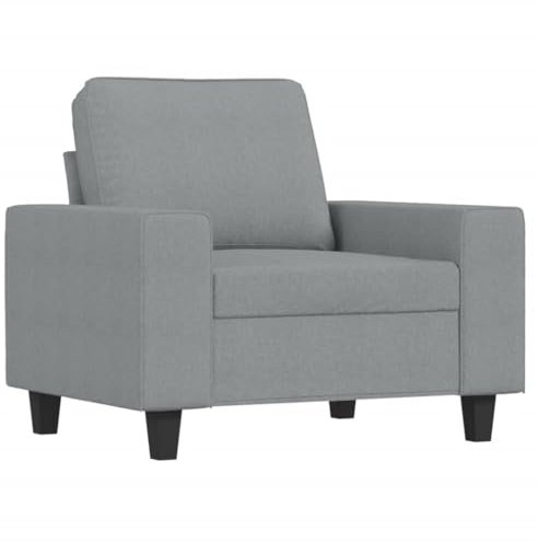 vidaXL Sessel, Sofa Relaxsessel mit gepolstertem Sitz Armlehnen, Fernsehsessel Loungesessel mit Metallgestell, Polstersessel Ruhesessel, Hellgrau Stoff