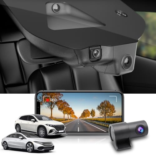 Fitcamx Dashcam Vorne Hinten 2160P+1080P Kompatibel mit Mercedes-Benz EQS Sedan and SUV 2023 2024 2025 (HD2-6372), OEM Dashcam 4K UHD Video WiFi, Loop-Aufnahm, G-Sensor, WDR, Night Vision, 128GB-Karte