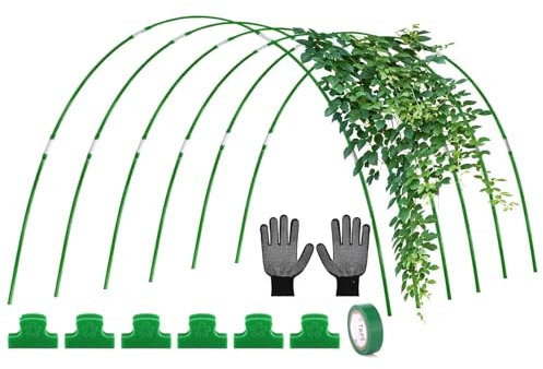 Tunnel de croissance pour cerceau de jardin – Piquet de support pour , piquet en fibre de verre | 98 cerceaux de jardin pour serre, fournitures de jardinage réutilisables pour plates-bandes