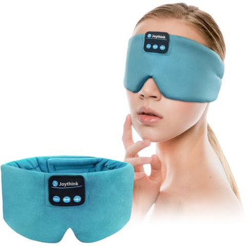 Joythink sömnhörlurar bluetooth sovmask silke barn trådlöst pannband hörlurar för sömn resor justerbar sovande ögonmask med tunn högtalare