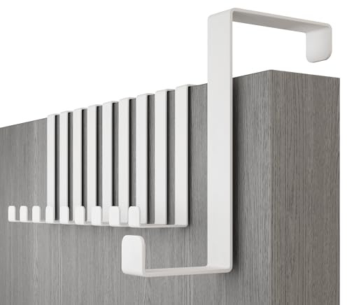 4smile Porte-manteau pour porte - set de 10, blanc - crochet porte 4,1-4,6 cm x 8 cm - accroche stable, fixation murale