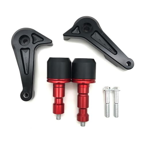 CNC Motorrad-Rahmengleiter, Sturzschutz, Crashpad für Yamaha YZF R6 AB YZF-R6 2017 2018 2019 2020 2021 2022, Motorschutz Rahmen-Sturzpad(Rot)