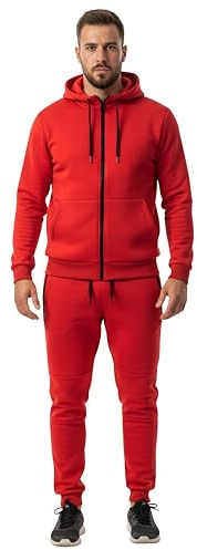 Love My Fashions® Mens Tracksuit Set 2 Piece Sweat Suit Full Zip Polyester Tracksuits Hooded Activewear Suit Jogging Bottoms