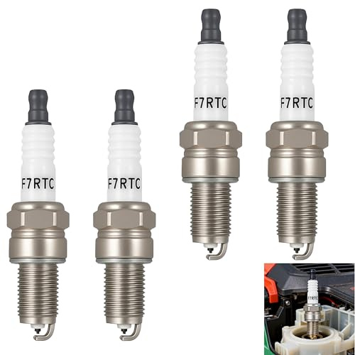 4 Stück Zündkerze F7RTC, Universelle Ersatz Zündkerze für Rasenmäher, Zündkerzen F7RTC kompatibel mit Bosch LG F7RTC LD F7RTC, Hochwertige 14mm x 1,25mm Gewinde, Für Motorgeräte, PKW, Motorrad, Garten