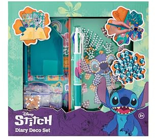 Stitch-dagboksset för barn | Diamantmålningssats från 3 år | Med klistermärken och glitterstenar | Kreativ present till flickor | DIY-kit med dagbokspenna