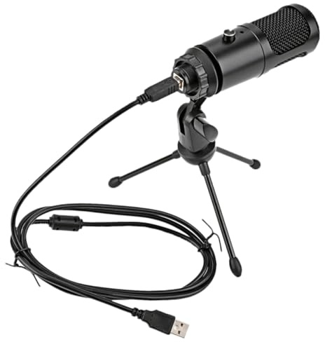 DECORNIJIA Microfono USB Condensatore Professionale con Treppiede Riduzione Rumore Compatibile per Gaming Podcast e Registrazioni Studio