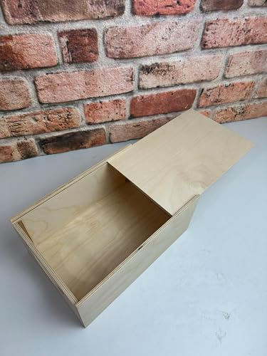 Firehard Holzkiste mit Deckel Made in Germany| 30 x 20 x 14 cm (+/-1cm) | Weihnachten Fühlbox Erinnerungsbox Baby Groß Holzbox mit Deckel Unlackiert | Für Dokumente, Wertsachen, Spielzeuge | ROH