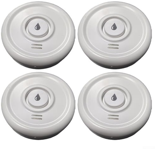 Zilimontt Lot de 4 détecteurs de fuite d'eau intelligents sans fil 90110 dB avec alarme puissante compatible avec l'application Tuya pour télécommande en temps réel Protection contre les inondations