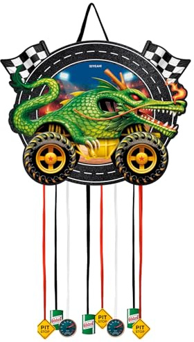 OH YEAH Große Geburtstags-Piñata, Dekoration für Kinderpartys für Jungen und Mädchen, große Pinata zum Befüllen mit Spielzeug und Süßigkeiten, einfach zu befüllen (Dragon Monster)