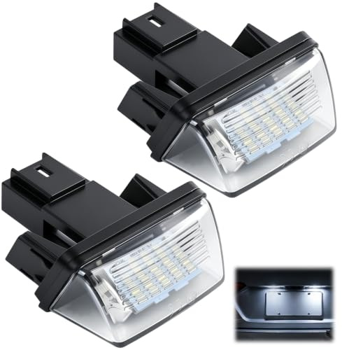 2 Luces LED para Matrícula de Berlingo, C3, C4, C5, DS4, Saxo, Xsara,206, 207, 306, 307, 308, 406, 407, 5008, Reemplazo OEM 6340A3 6340.A3 con Iluminación Blanca Brillante