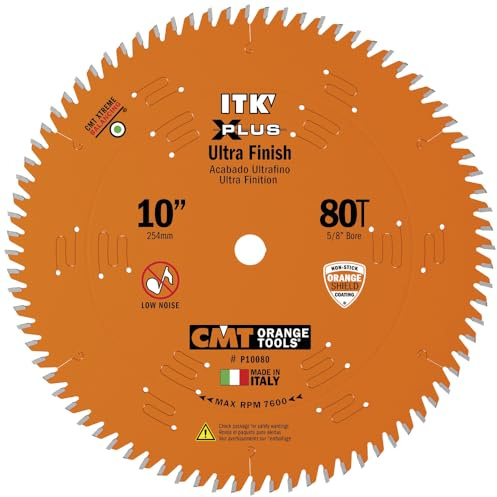 CMT Orange Tools P10080 - ITK XPLUS Ultra Finish Blade HW D=10x80T HiATB Bore=5/8