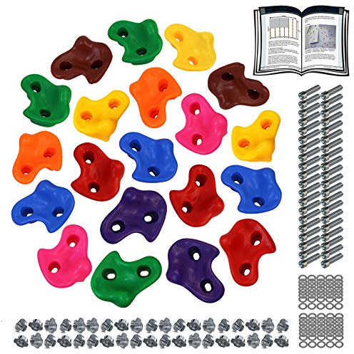 ALPIDEX Prese da Arrampicata per Bambini, Portata Fino a 200 kg, Incluso Materiale di Fissaggio - 20 Pezzi