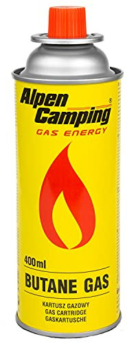 Alpen Camping Bombola di Gas butano per fornello a Gas, fornello da Campeggio, bruciatore da Saldatura, 400 ml (1) (1)