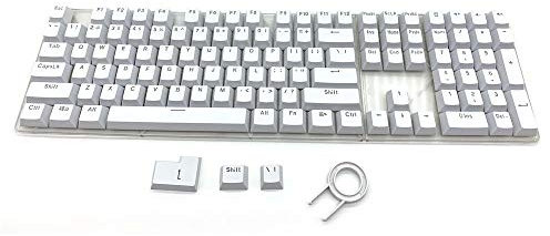 Keycaps for Mechanical Keyboard Compatible with MX Switches Doubleshot Support Led Lighting Keycaps OEM Profile for DIY Gaming Mechanical Keyboard 104 Keys (White)