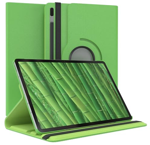 EAZY CASE - Tablet Hülle für Samsung Galaxy Tab S7 FE 2021 Schutzhülle 12.4 Zoll Smart Cover Tablet Case Rotationcase zum Aufstellen Klapphülle 360° drehbar mit Standfunktion Tasche Kunstleder Grün
