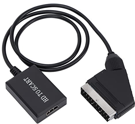 Zunate Convertidor HDMI a SCART, Convertidor de Interfaz Multimedia HD a SCART Convertidor de Adaptador de Vídeo de Interfaz Multimedia HD