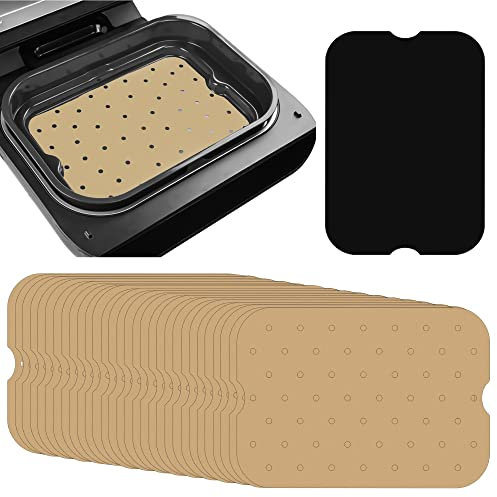 INFRAOVENS Unbleached Parchment Paper Liners for Ninja Foodi XL Smart FG551 6-in-1 Indoor Grill Accessories, Air Fryer Liners and Reusable Heat Resistant Mat, Accessories by