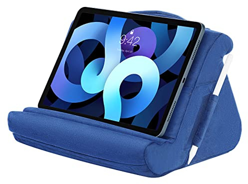 Moko Tablet-Stand, Tablet-Ständer mit Mehreren Betrachtungswinkeln und Aufbewahrungsfach, kompatibel mit iPad 10.2 2022/iPad Air 5 4 3/iPad Pro, Galaxy Tab S9/S9+, E-Reader, iPhone, Book, Blau