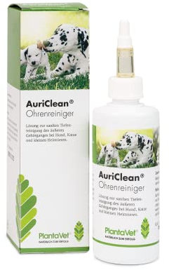 PlantaVet AuriClean Ohrreiniger | 100 ml | Lösung zur sanften Tiefenreinigung des äußeren Gehörganges bei Hunden und Katzen | Kann unterstützend wirken bei Hefen im Ohr