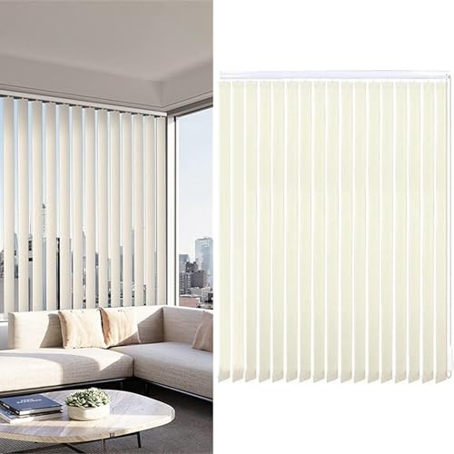 Pxzybd Persianas Verticales Beige,Cortina De Lamas Verticales 50/60/70/80/90/100/120/140cm,Cortinas Translúcida,Persianas Venecianas Verticales para Ventanas,Filtrado De Luz 60%,W×H-120x240cm/47x94in