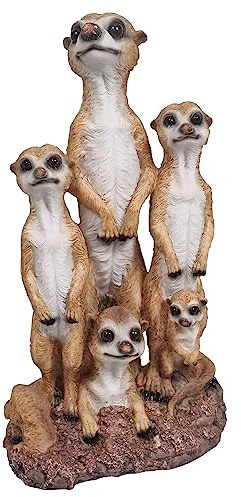 Fachhandel Plus Dekofigur Erdmännchen-Familie Scharrtier Indoor Outdoor lustige Gartenfigur