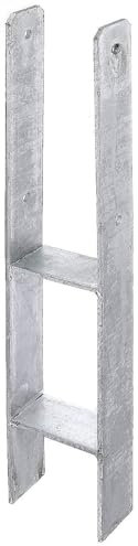 siwitec H-Pfostenträger 71 x 5 x 600 mm verzinkt, Pfostenanker, H-Anker, schwerer Betonanker für Pfosten, CE geprüft, Pfostenträger zum Einbetonieren, Pfostenschuh, Pfostenhalter, H Pfostenträger