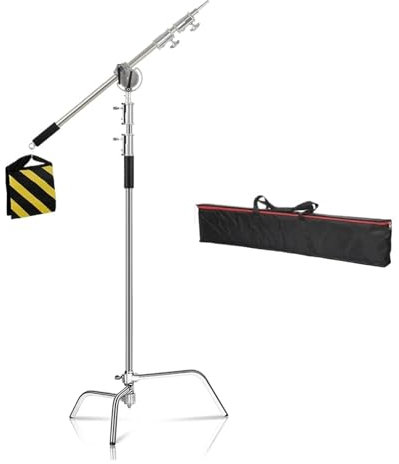 106 cm–249 cm Edelstahl-Querlenkerstange mit Gewichtstasche, Zubehör, Verlängerungsstange, Fotostudio-Set, Lichtstativ(2.6M with Crossbar)