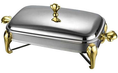 SUPBEI Chafing Dishes per Buffet 1 Confezione, Set di Chafing Dish rettangolari in Acciaio Inox per Buffet per Feste, Chafer e Buffet Set scaldavivande,A-2.9L Capacity