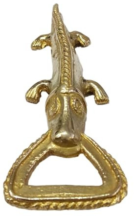 Brass Crocodile Bottle Opener – Handcrafted Beer Opener for Men – Unique Animal-Shaped Opener – Quirky Housewarming Gifting – Antique Finish – 16 cm Decorative Accessory