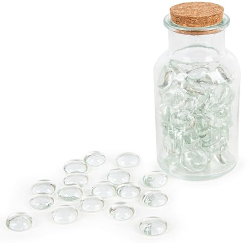 Logbuch-Verlag 400 g Dekosteine aus Glas mini Steine zum Basteln Glasnuggets Glassteine klar transparent 2 cm