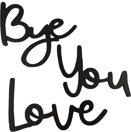 Love You Bye Sign Above Door,Love You Bye Wooden Script Sign Entryway Hallway Sign Letters Painted Decorative Walls Art for Home Room