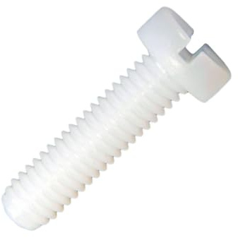 Tornillos de Cabeza Cilíndrica DIN84 de Plástico (Nylon 6.6), Resistentes, Tiro de Destornillador, para Ensamblaje, Uso Industrial y Doméstico - M8X20 - Blanco - 20 piezas - Plastic Hardware Store