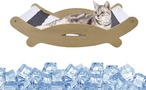 Générique Cat Cooling Mat | Raised Cat Flap with Cooling Cushion | Cool Waterproof Raised Scratch-Proof Chair for Window Sill