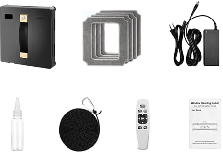 Robot Window Vacuum Cleaner,Dual Ultrasonic Spray, APP&Remote Control, Smart Home Glass Mop,Auto Wall Cleaning Robot