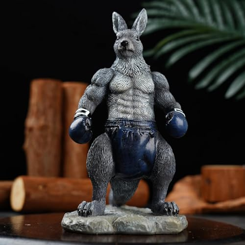 Coniuty Kangaroo Sculpture Home Decor | Resin Marsupial Figurine Statue Decoration for Living Room, Bedroom on Table, Shelf, Cabinet | Gift for Birthday, Christmas (Grey)