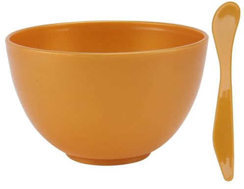 FOYTOKI Lightweight Pp Facial Mask Mixing Bowl for Beauty Salon and Personal Home Use, Golden Plastic DIY Beauty Bowl with Anti-drop Silicone Design for Facial Skincare Treatments