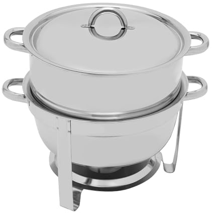 13.5L/14.2 Qt Full-Size Round Stainless Steel Catering Buffet Chafer Chafing Dish for Food Warming