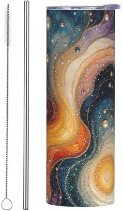 ANORDW Milky Way Jewelry Print Tumbler, 20 oz Stainless Steel Insulated Tumbler with Lid and Straw, Coffee Cup, Travel Mug for Cold Hot Drinks