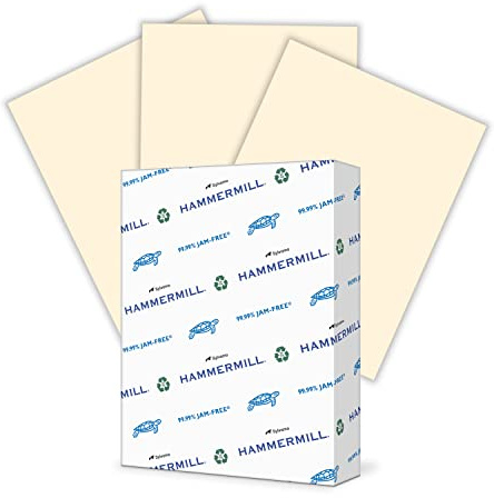 Hammermill Colored Paper, 20 lb Ivory Printer Paper, 8.5 x 11 - Made in the USA, Pastel Paper, 103176R - 1 Ream (500 Sheets)