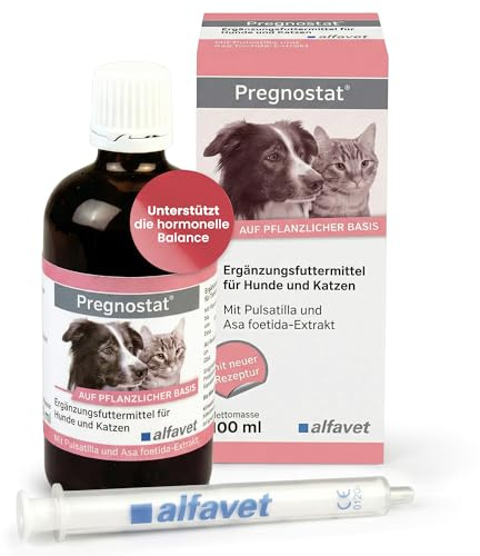 alfavet Pregnostat 100 ml - Tonikum für Hunde & Katzen - Hormonhaushalt | Pflanzliches Ergänzungsfuttermittel mit Zitronenmelisse & Küchenschelle zur Unterstützung der natürlichen Hormonbalance.